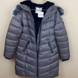 Steve Madden BNWT parka puffer coat jacket size S heavyweight faux fur lined
